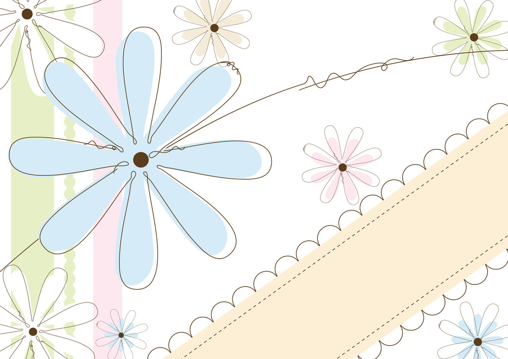 Floral abstract background in pastels - Vector, Image