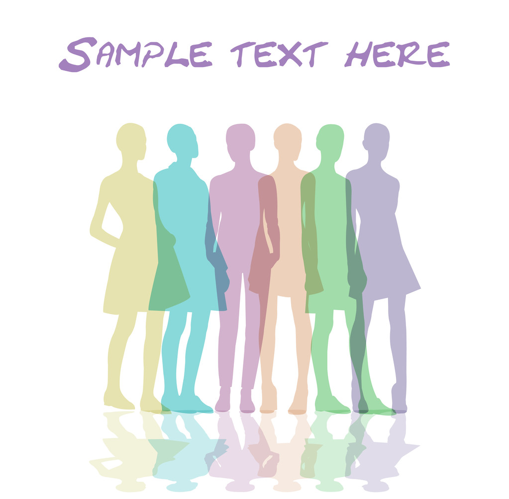 Silhouette of a fashion girls - Vector, Image