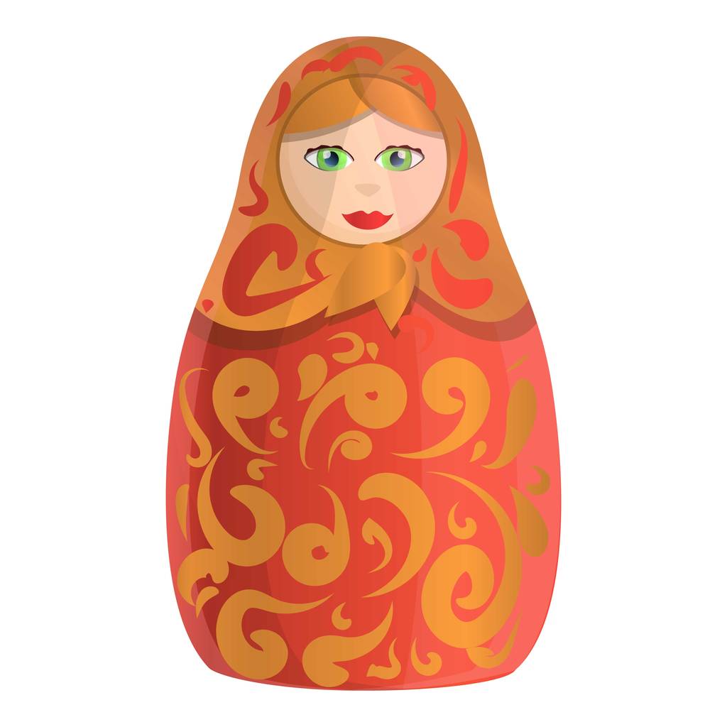 Icône de poupée de nidification folklorique, style dessin animé
 - Vecteur, image