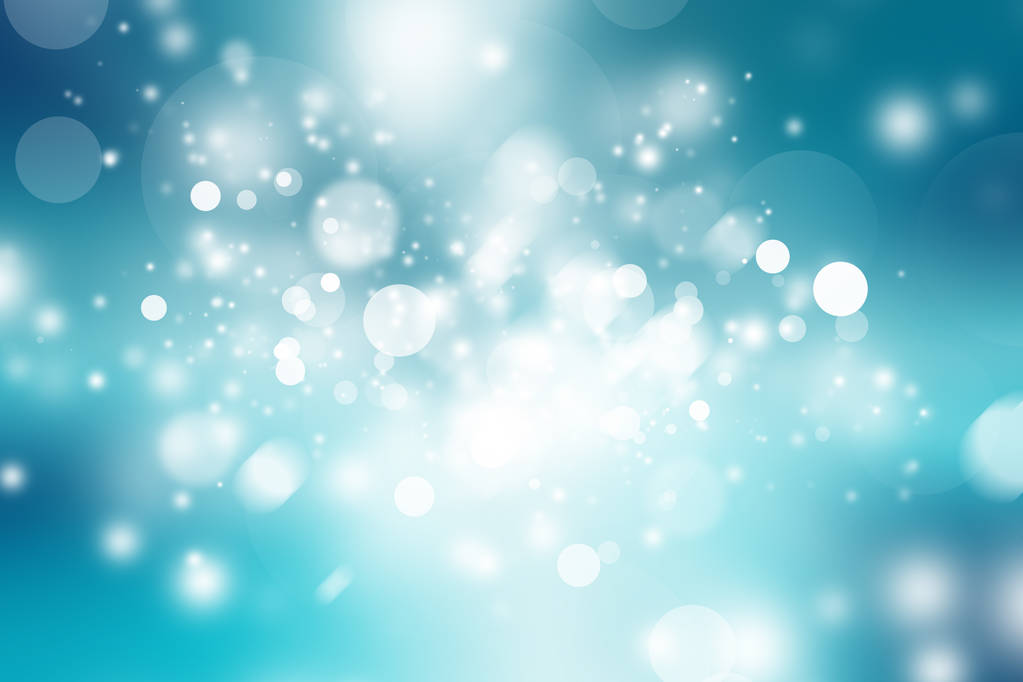 bílý kruh na modré rozostření pozadí abstraktní. bokeh vánoční rozmazané krásné lesklé vánoční osvětlení - Fotografie, Obrázek