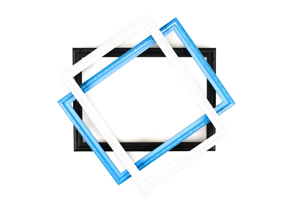 Bovenaanzicht van drie frames op wit oppervlak - Foto, afbeelding