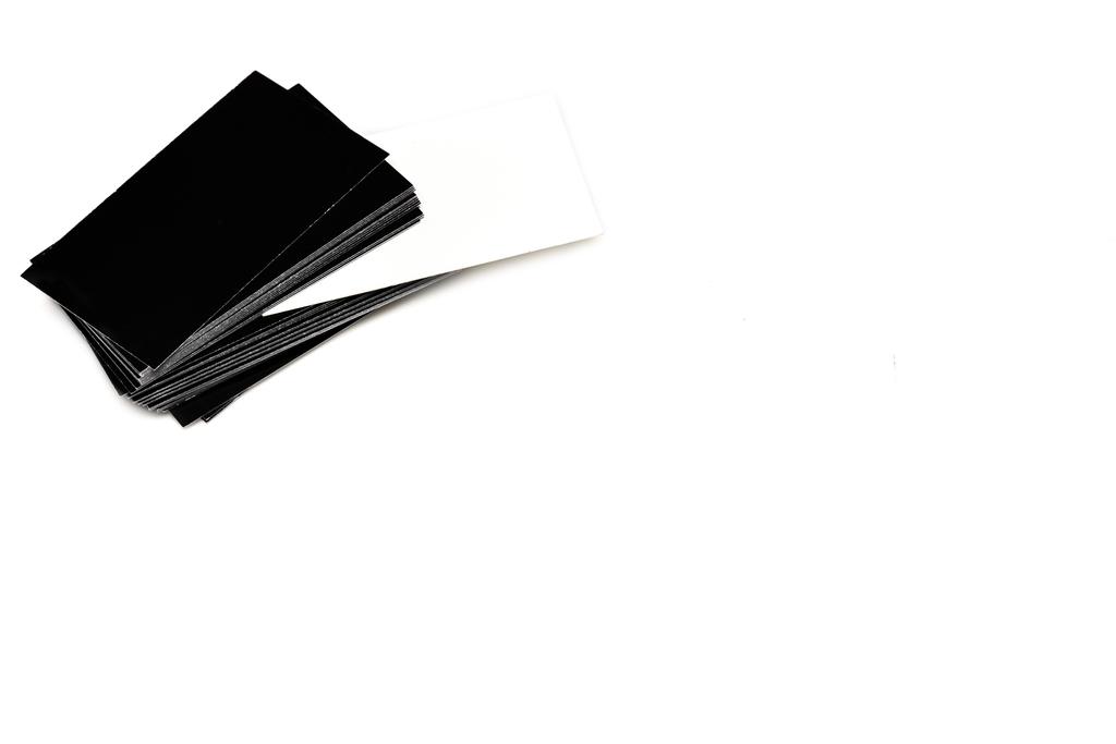Stack of empty black and white business cards on white - Photo, Image