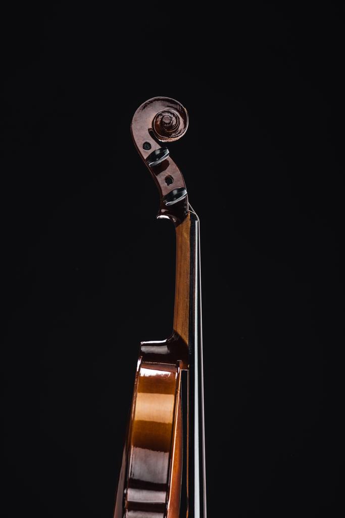 primer plano de violonchelo de madera clásico aislado en negro
 - Foto, Imagen