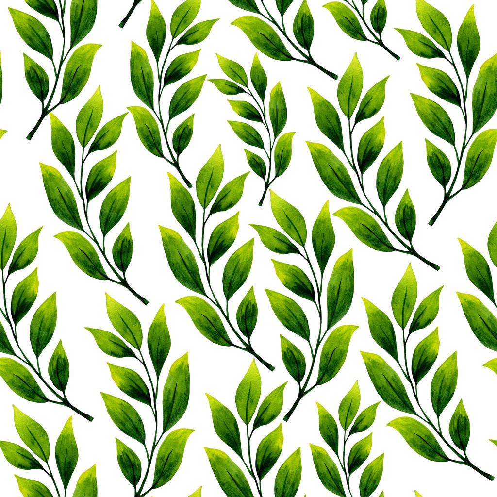 Безшовна акварельна ілюстрація листя
 - Фото, зображення