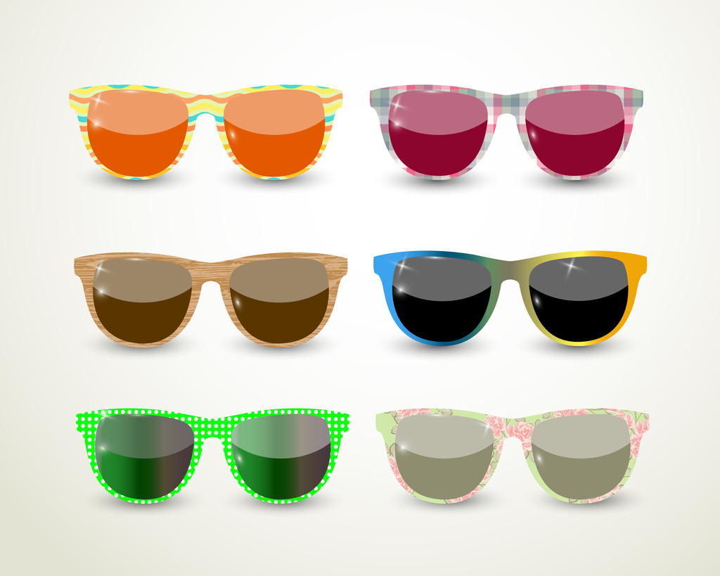 Набір різнокольорових окулярів
 - Вектор, зображення