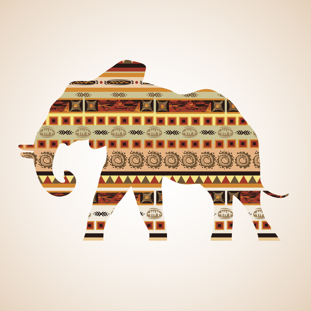elefante africano ornamentale
 - Vettoriali, immagini