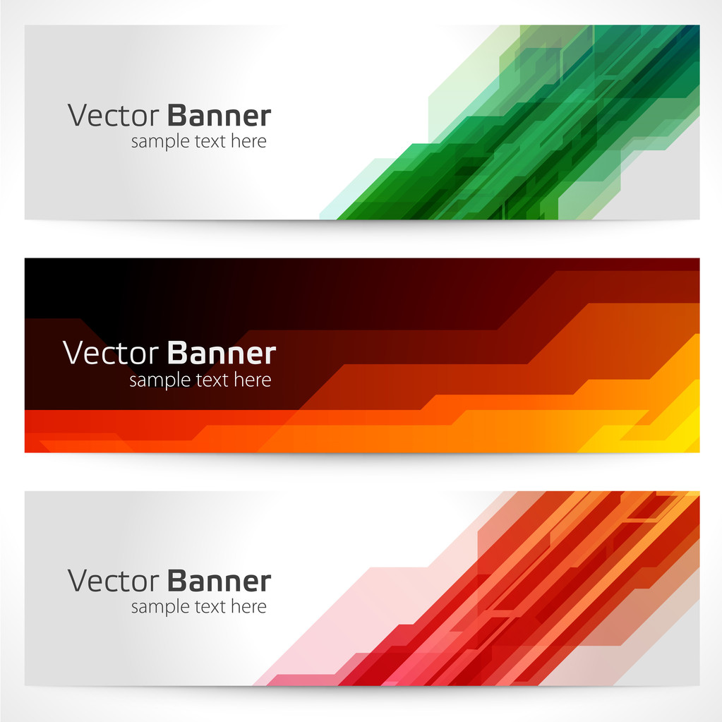 Абстрактный векторный баннер или набор заголовков
 - Вектор,изображение