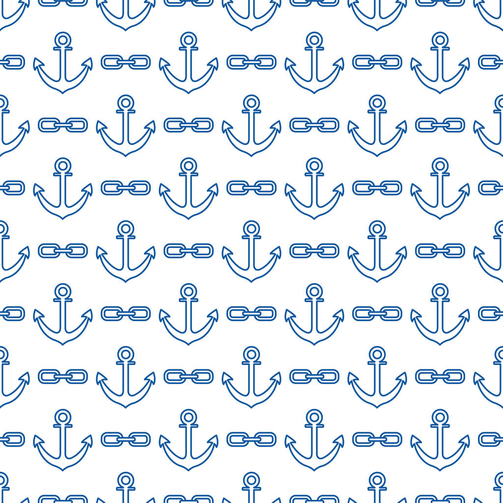 Бесшовный рисунок с якорями и цепями
 - Вектор,изображение