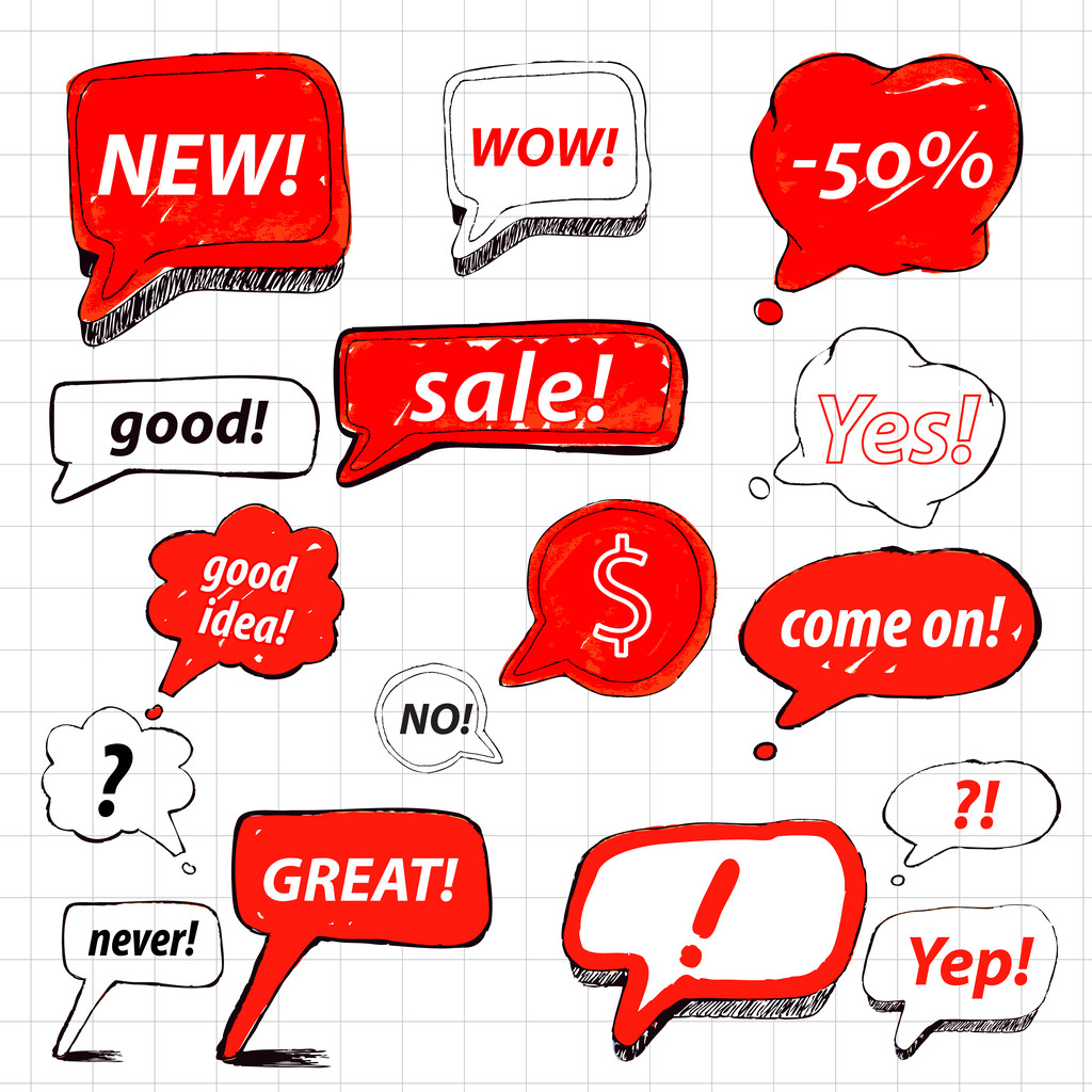 Векторний набір мовних бульбашок для продажу
 - Вектор, зображення