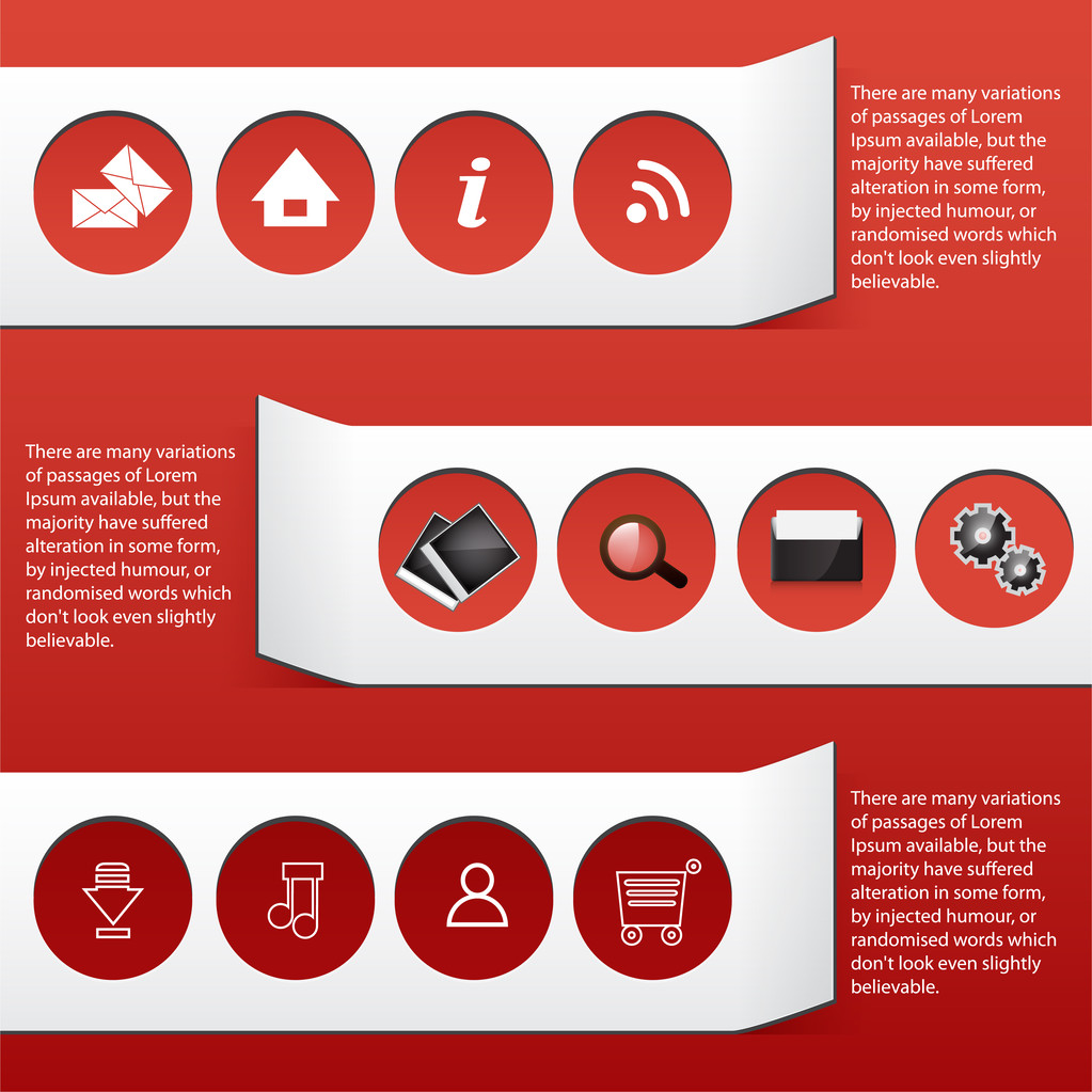webové ikony červené a značek - Vektor, obrázek