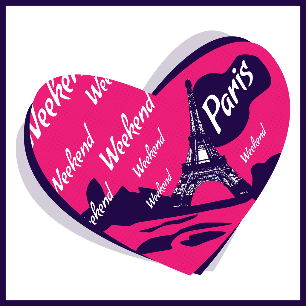 Любовь в Париже - векторная иллюстрация
. - Вектор,изображение