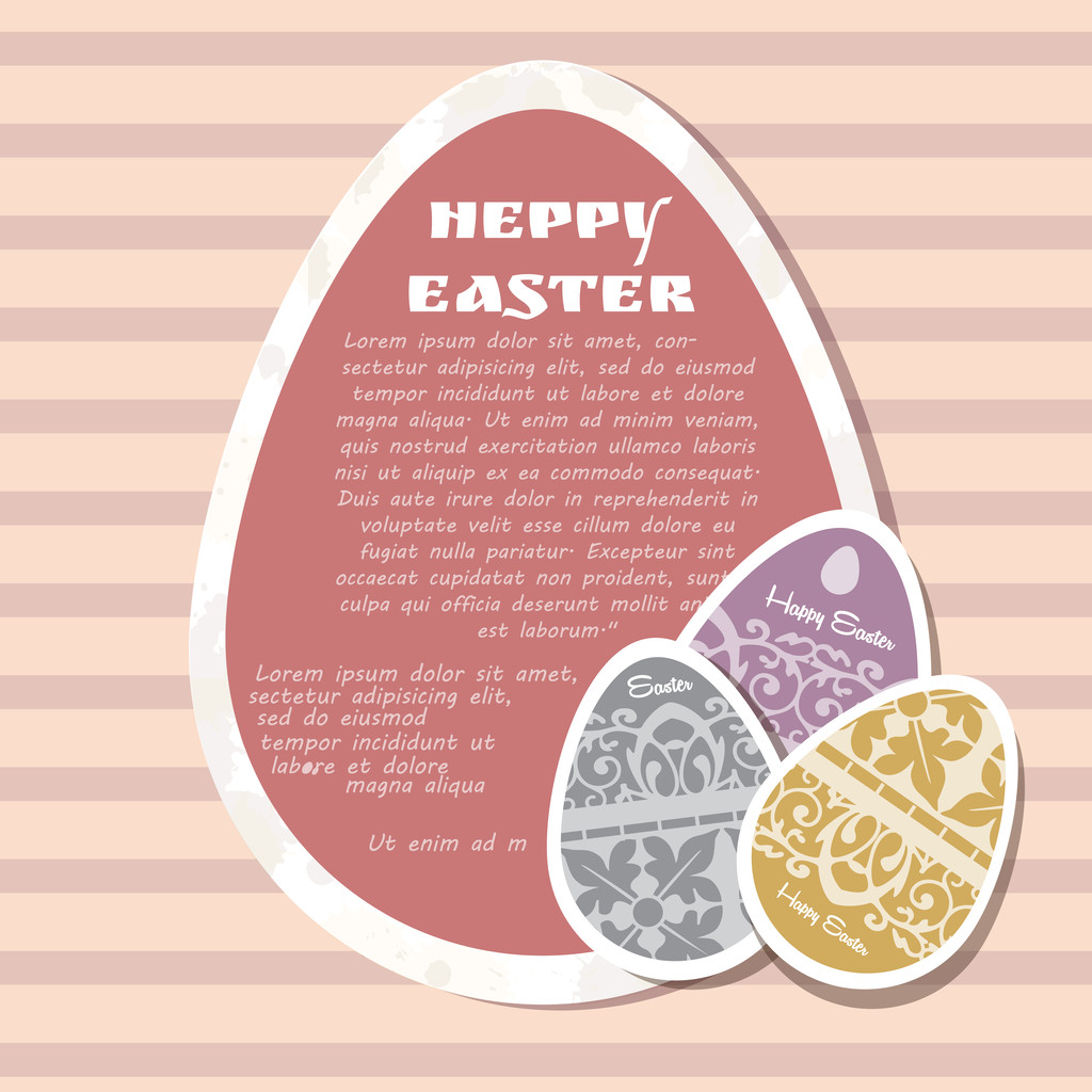 Feliz tarjeta de Pascua, ilustración vectorial - Vector, imagen