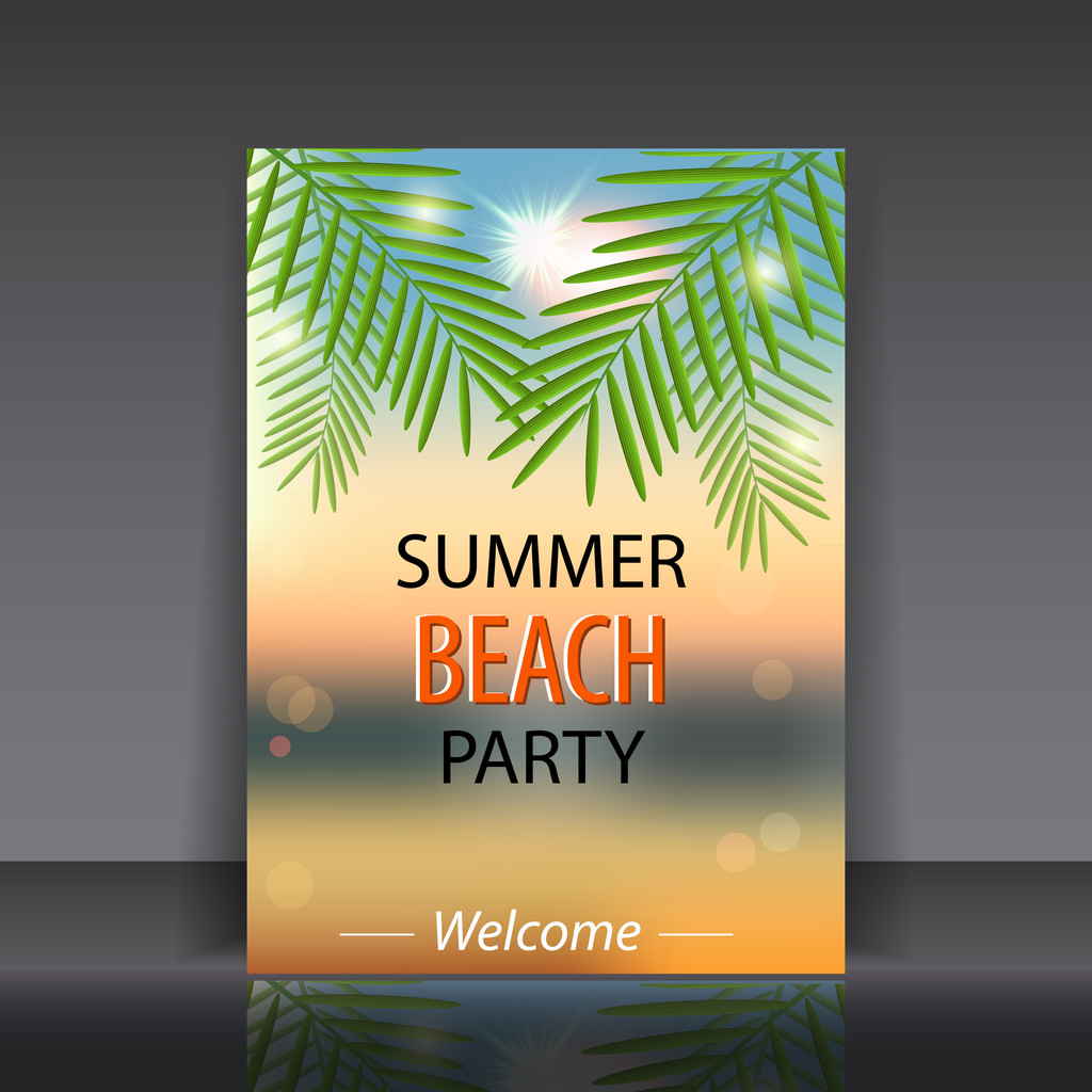 Soirée plage d'été. illustration vectorielle
 - Vecteur, image