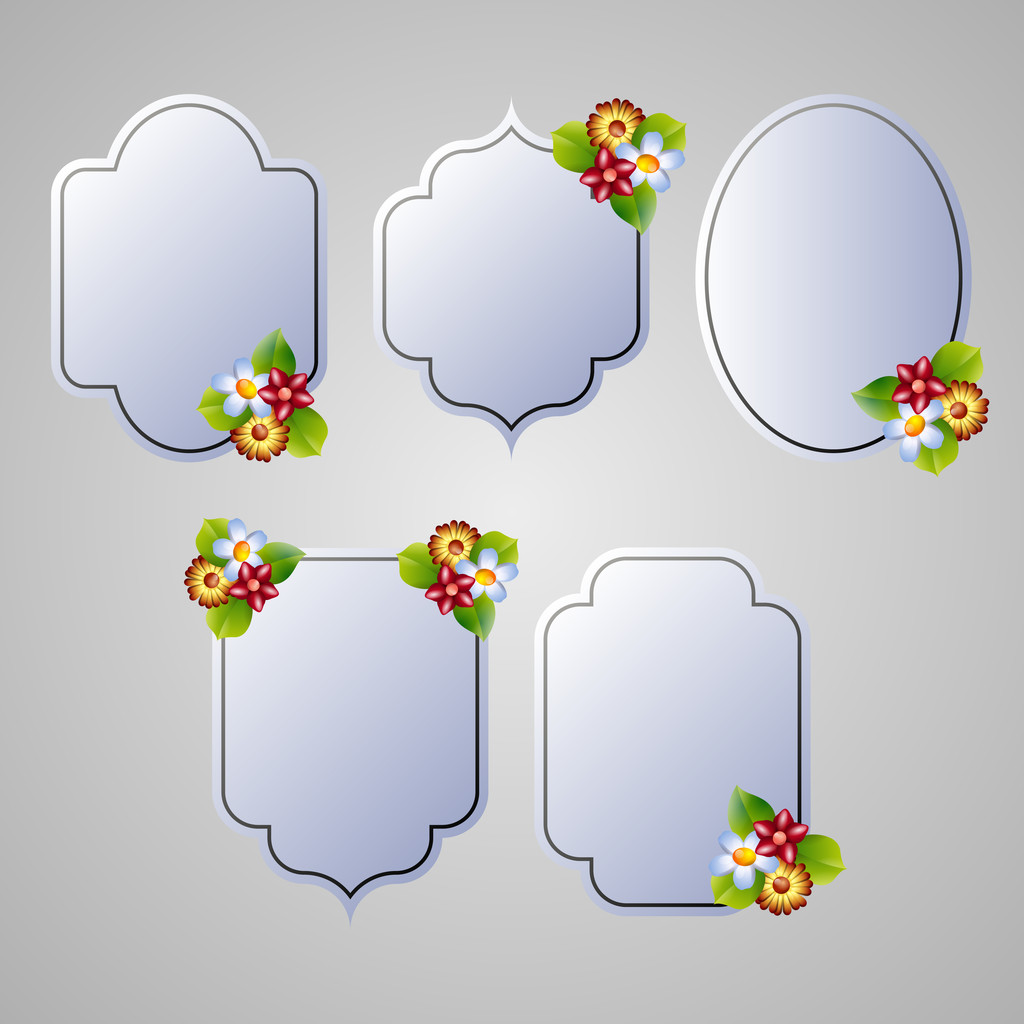 Set of flora frames vector - Vector, Image