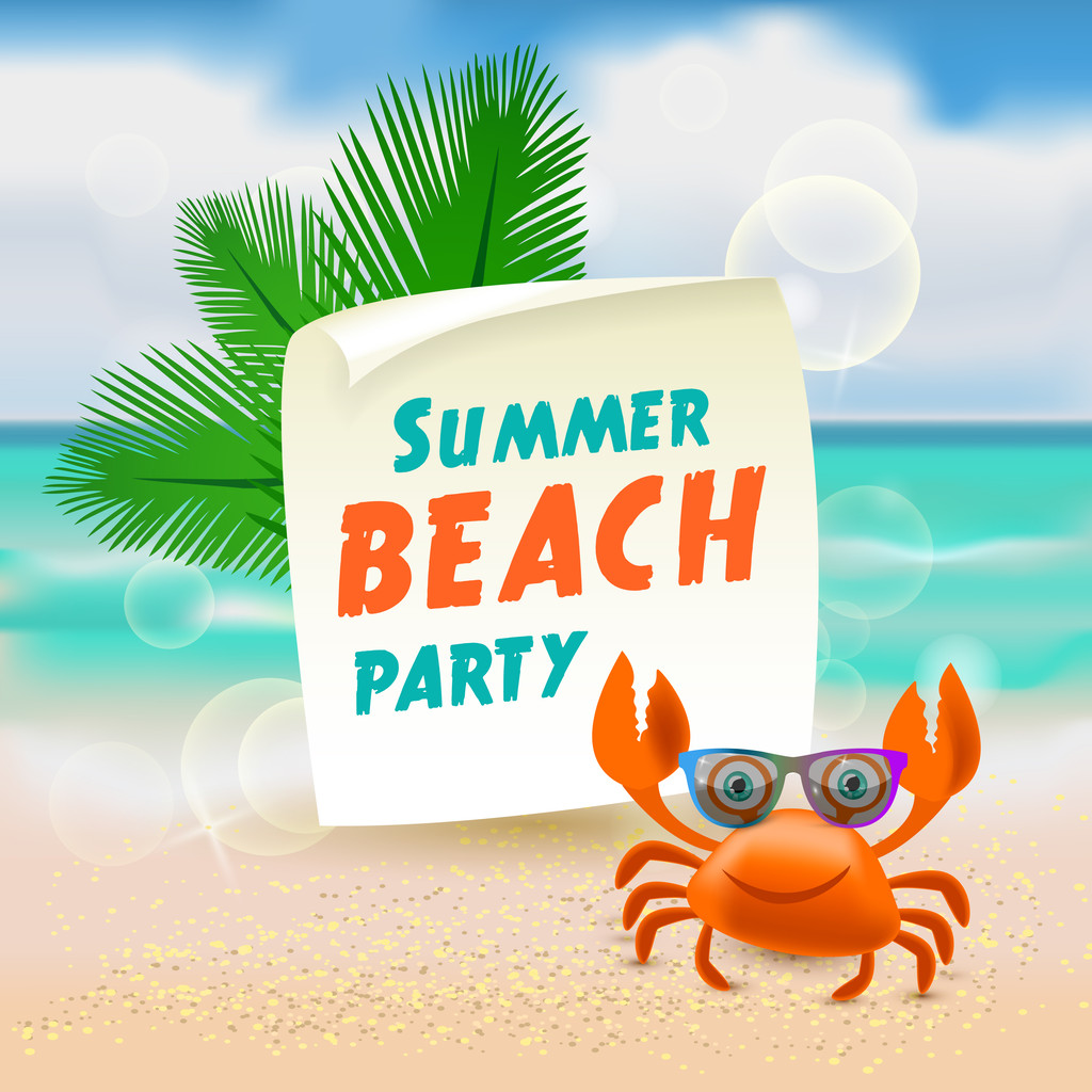 Летняя пляжная вечеринка. векторная иллюстрация
 - Вектор,изображение