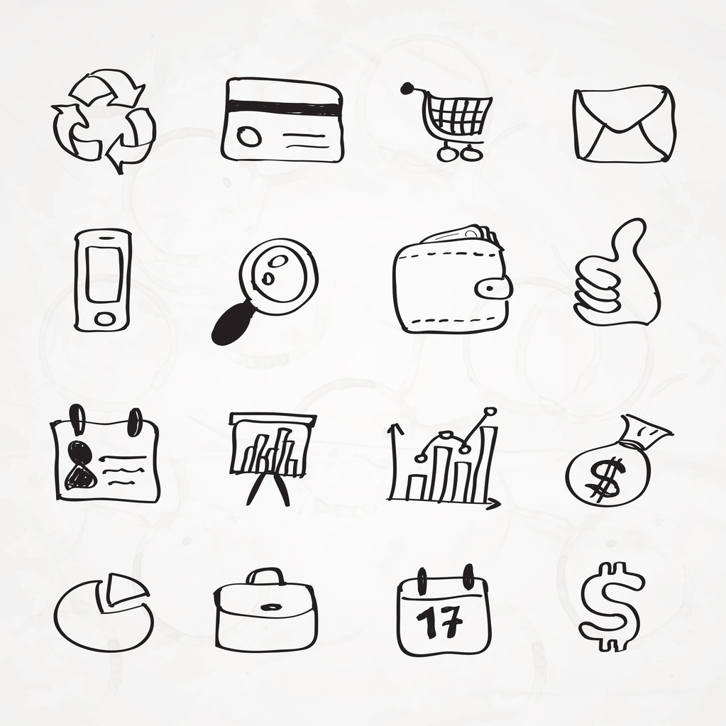 Hand drawn business doodles. Vector - Vector, Image