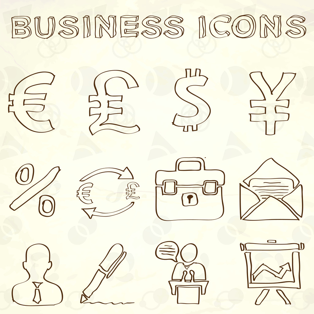 Hand drawn business doodles. Vector - Vector, Image
