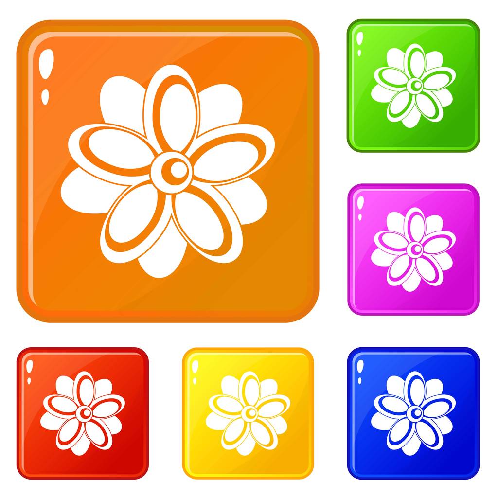 icônes de fleurs définir la couleur vectorielle
 - Vecteur, image