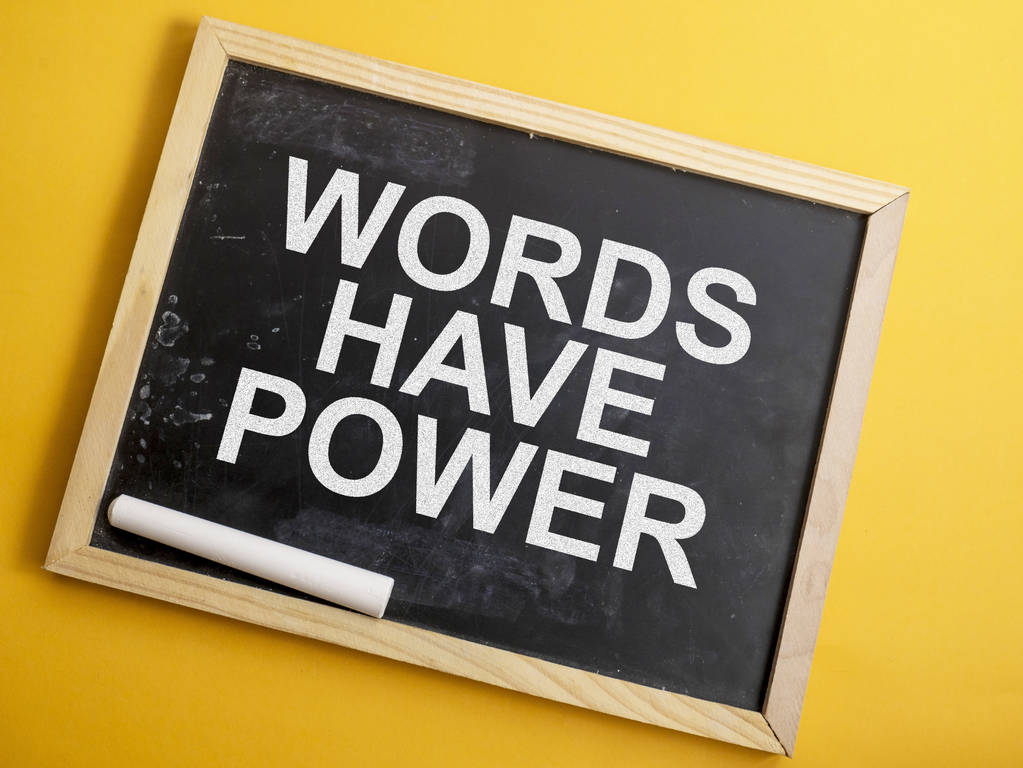 Woorden hebben macht, motiverende woorden citeren concept - Foto, afbeelding