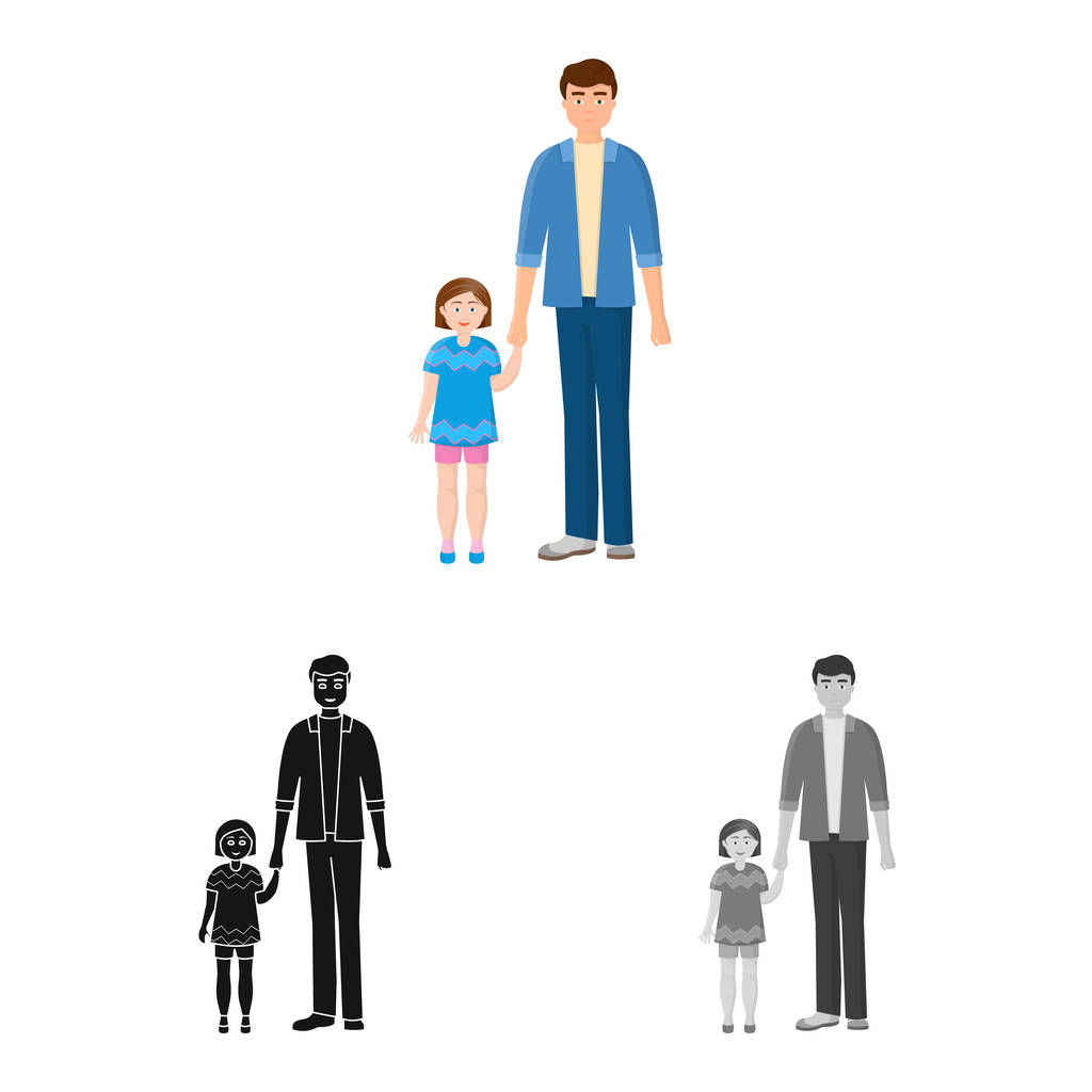 Ilustración vectorial del logotipo de padre e hija. Conjunto de ilustración de vector de stock padre y padre
. - Vector, Imagen
