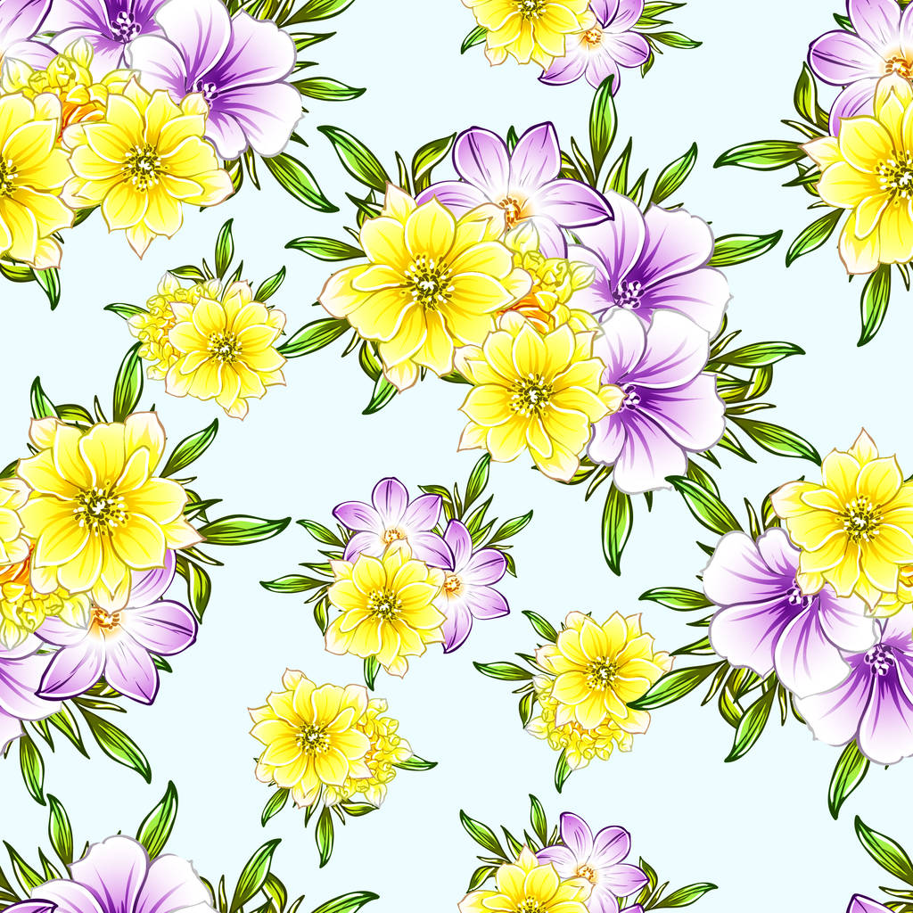 Векторна ілюстрація фону яскравих квітів
 - Вектор, зображення