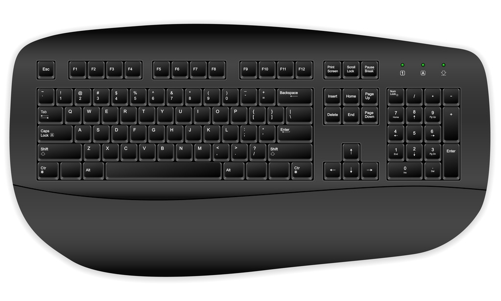 schwarze Tastatur - Vektor, Bild