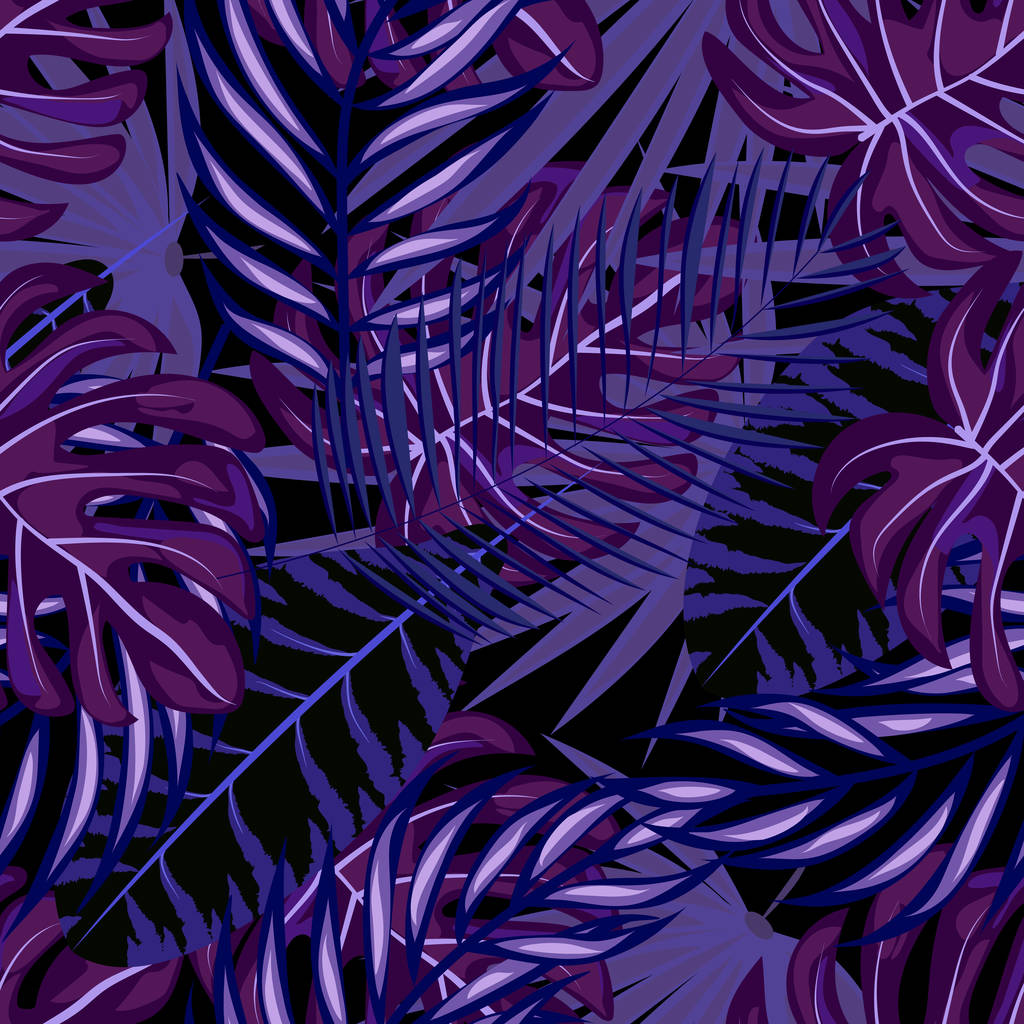Σχήμα τροπικού φύλλου. Εξωτικά μοτίβα με τροπικά φύλλα. Εθνικό υπόβαθρο με τα φυτά της Χαβάης. - Διάνυσμα, εικόνα