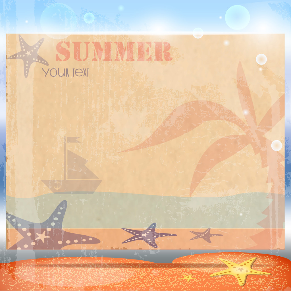 Καλοκαίρι εκλεκτής ποιότητας εικονογράφηση φορέα καρτ ποστάλ   - Διάνυσμα, εικόνα