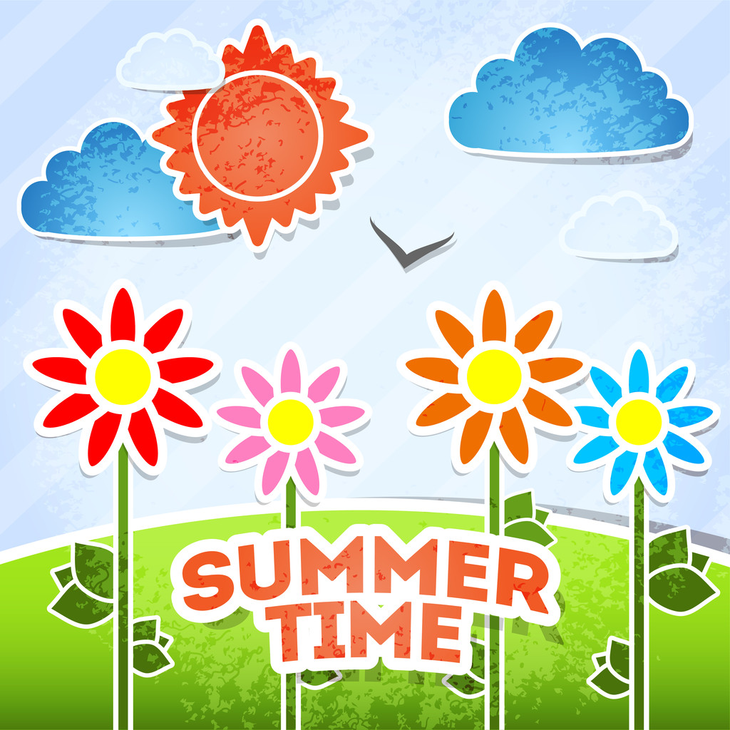 Векторная иллюстрация летних карт времени
   - Вектор,изображение