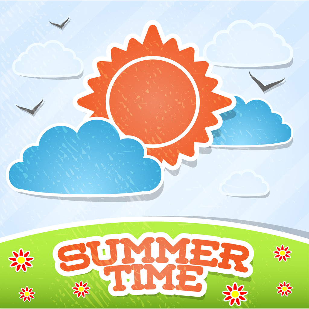 Векторная иллюстрация летних карт времени
   - Вектор,изображение