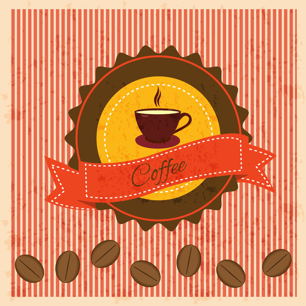 Vintage background with coffee - Vector, Image