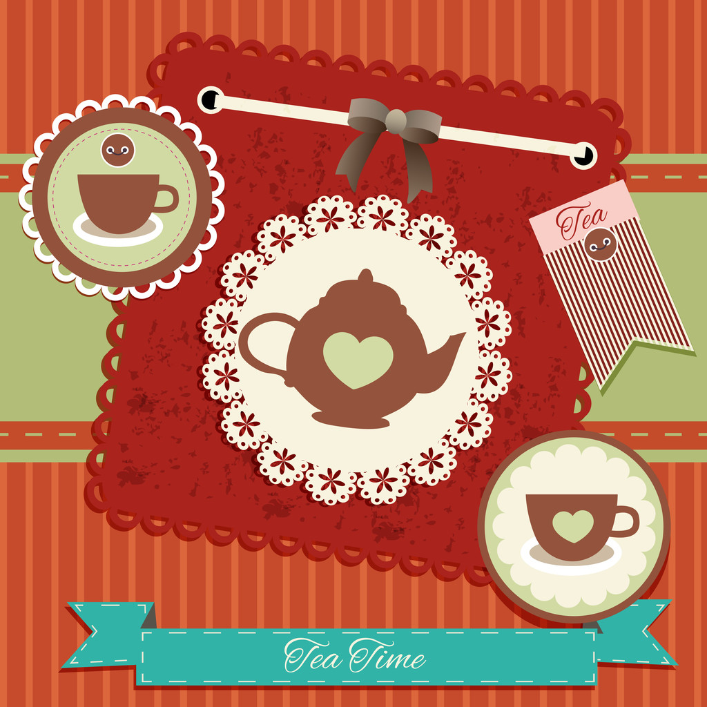 Vintage background with tea - Vector, Image