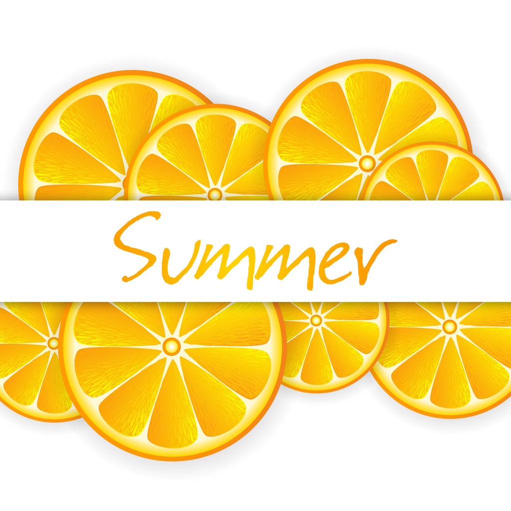 Fondo de verano con naranjas
 - Vector, imagen