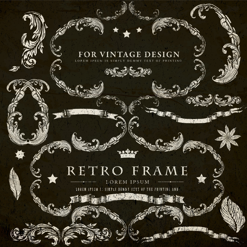 Vintage Design Elemente Set - Vektor, Bild