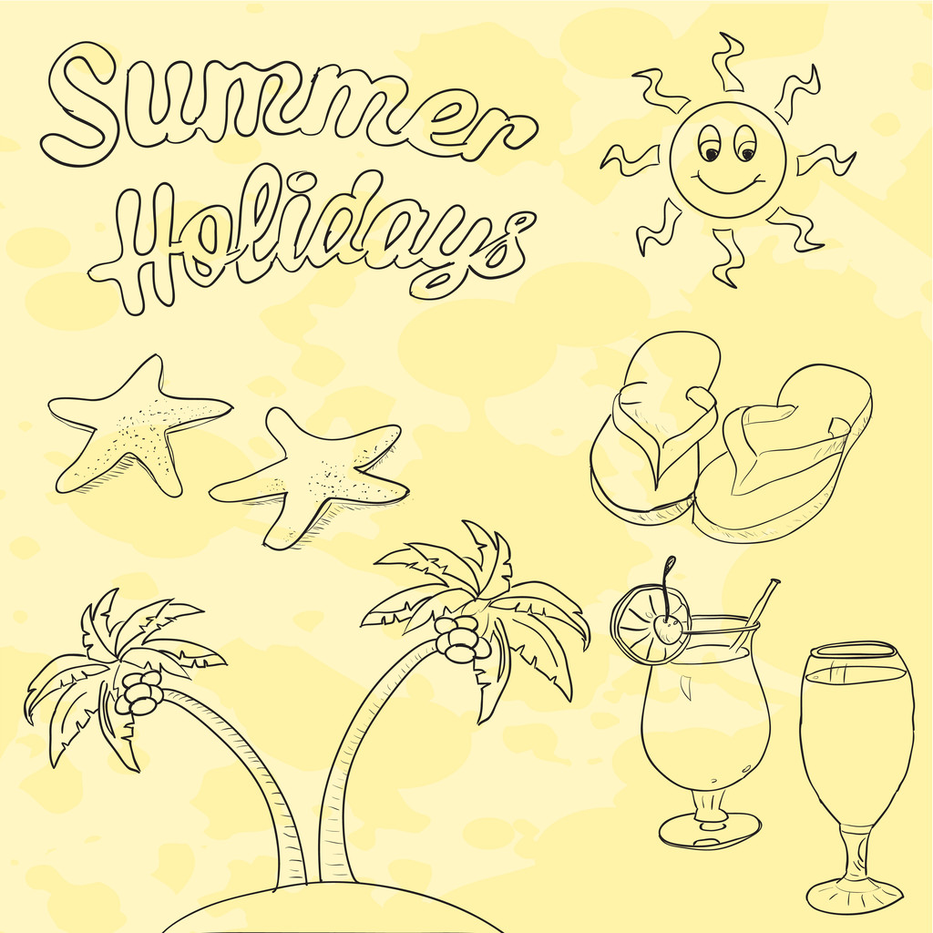 Summer holidays picture vector illustration   - Vector, Image