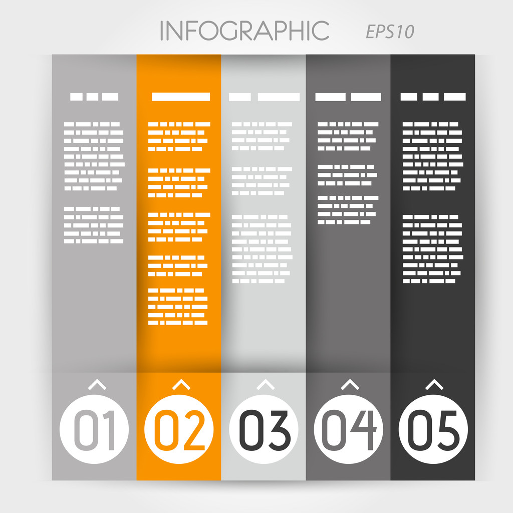 narancssárga oszlop infographic öt lehetőségek gyűrűk - Vektor, kép