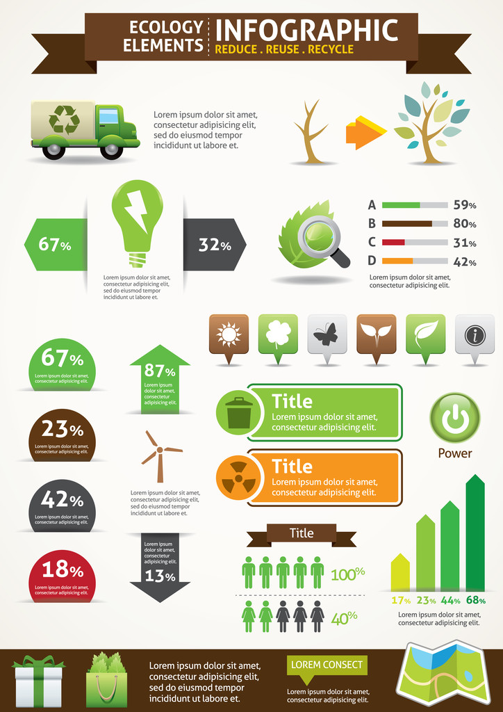 eco & green concept Infografik - Vektor, Bild