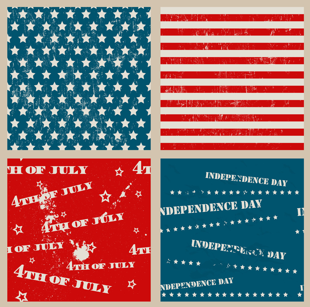 Набір безшовні текстури з Днем незалежності США - Вектор, зображення