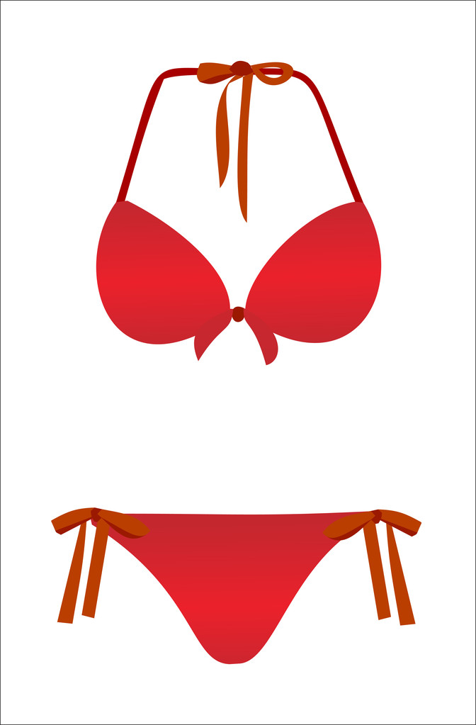 červené plavky izolovaných na bílém pozadí - Vektor, obrázek