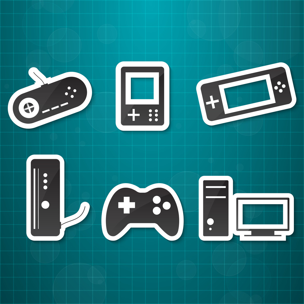 Video game icons set - Vector, Image