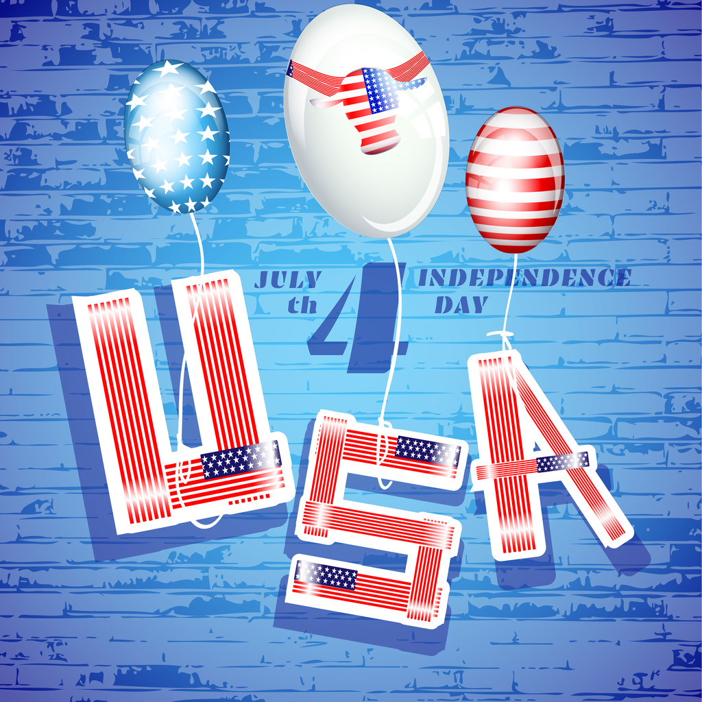 Дизайн открыток ко Дню независимости
 - Вектор,изображение