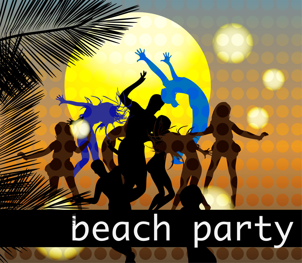danza en playa vector ilustración
   - Vector, Imagen