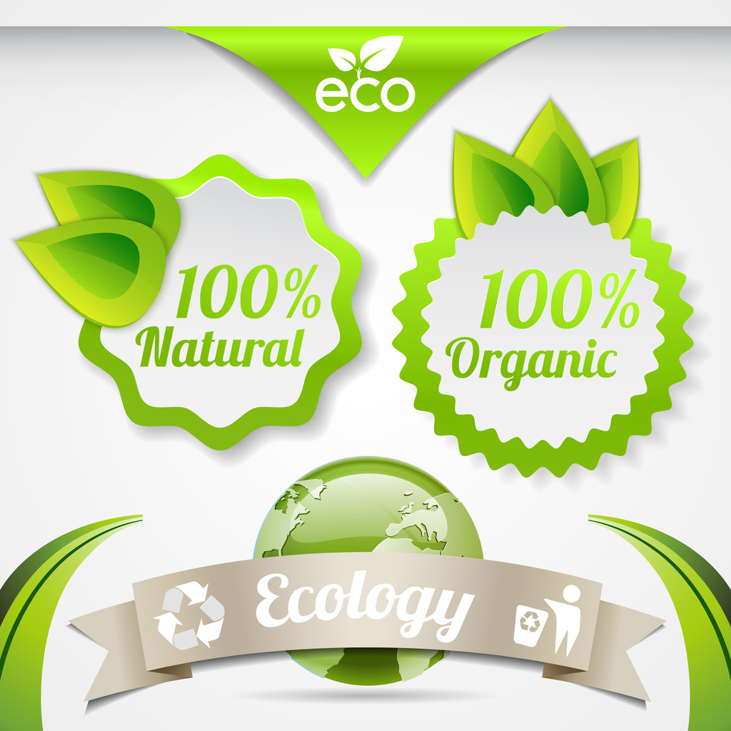Set of eco lifestyle labels. Vector illustration - Vector, Image