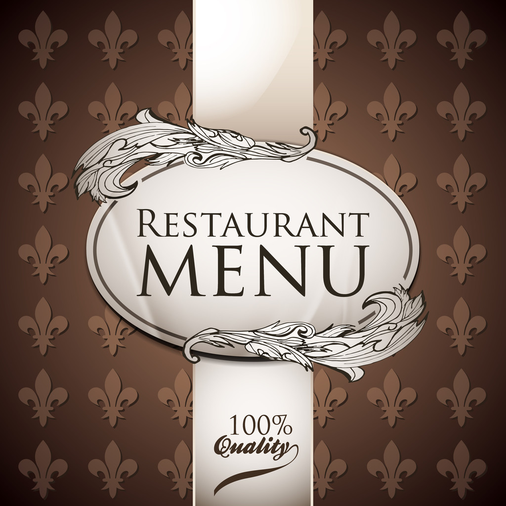 Plantilla vectorial para menú de restaurante. Colores marrón y blanco
 - Vector, Imagen