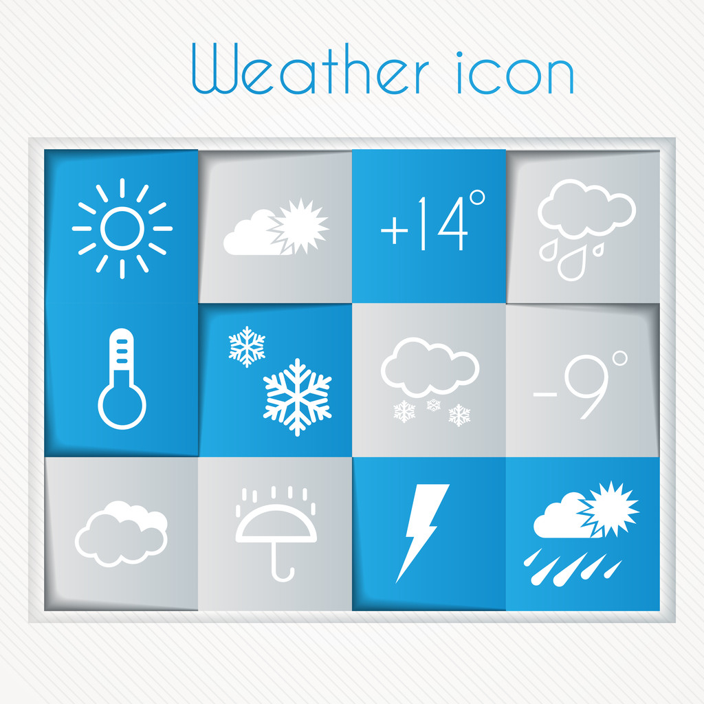 widget pogody i ikony - Wektor, obraz