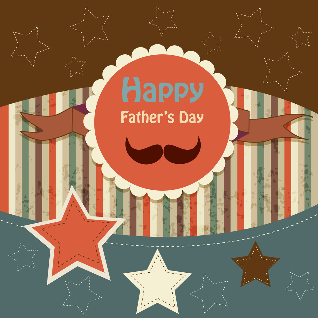 幸せな父親の日カード ビンテージ レトロ - ベクター画像