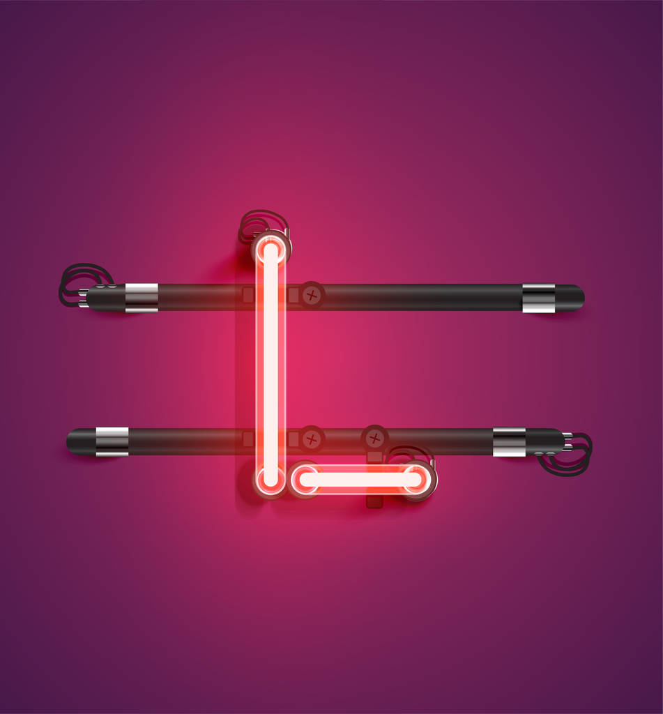 High detailed neon character from a set, vector illustration - Vector, Image