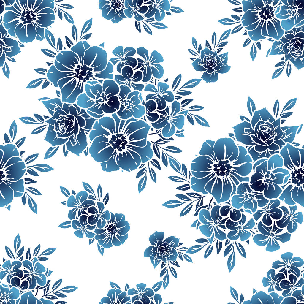 鮮やかな花パターン背景のベクトル イラスト - ベクター画像