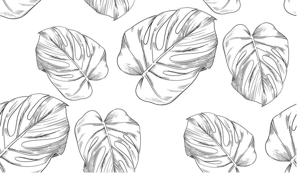 zestaw wektorów liści tropikalnych - Wektor, obraz