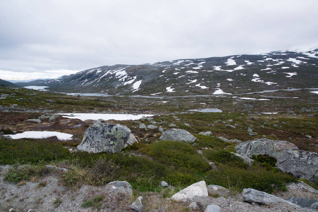 Beautiful landscape in Norway, Strynefjellet along Norwegian county road - Photo, Image